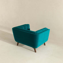 Load image into Gallery viewer, Addison Mid Century Modern Teal Velvet Lounge Chair