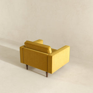 Casey Mid-Century Modern Gold Velvet Lounge Chair
