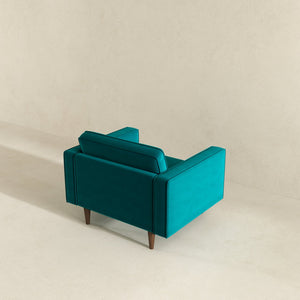 Casey Mid-Century Modern Teal Velvet Lounge Chair