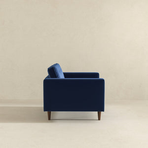 Casey Mid-Century Modern Blue Velvet Lounge Chair