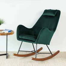 Load image into Gallery viewer, Chelsea Green Velvet  Rocking Chair