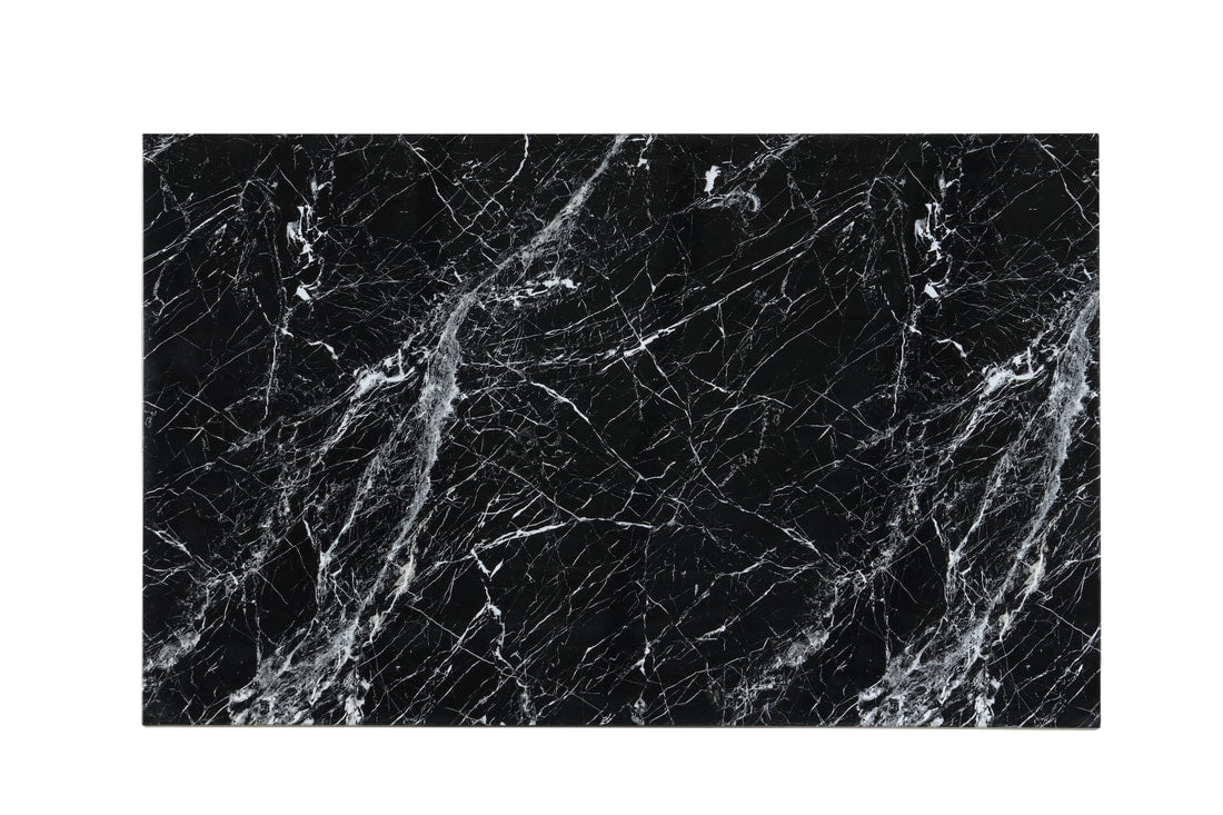 Onyx/Black Velvet 7pc Counter Height Set 2220 (FAUX MARBLE)