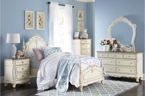 Cinderella Antique White Poster Youth Bedroom Set 1386