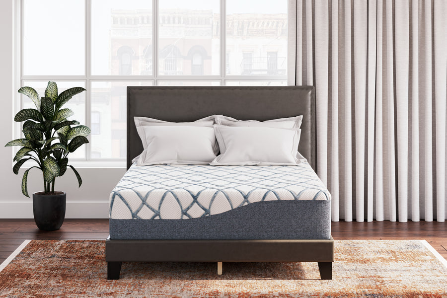 Ashley 14 Inch Chime Elite 2.0 White/Blue Queen Mattress M427