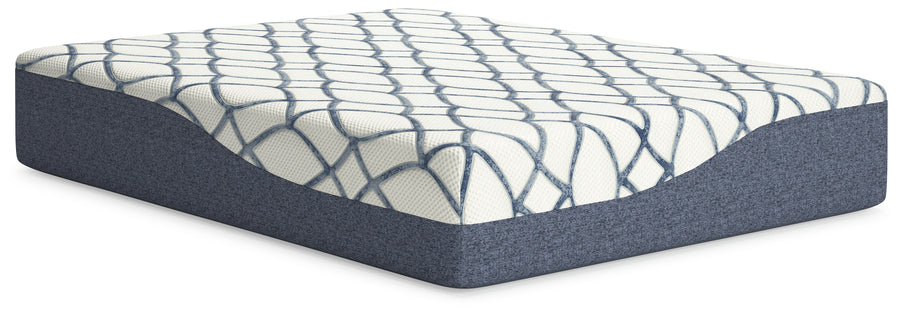 Ashley 14 Inch Chime Elite 2.0 White/Blue Queen Mattress M427