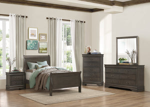 Louis Philip Gray King Sleigh Bed