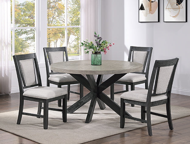 Stevens Black/Grey Round Dining Set 2274