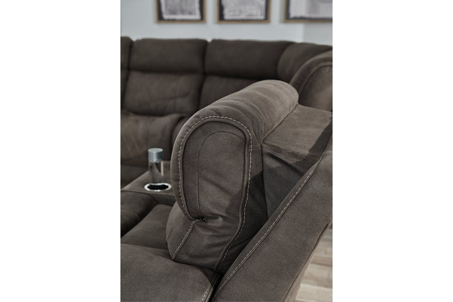Hoopster Gunmetal 6pc POWER Reclining Sectional 23703