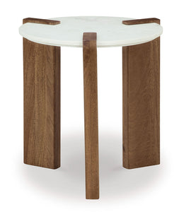 Isanti White/Brown End Table T652-6