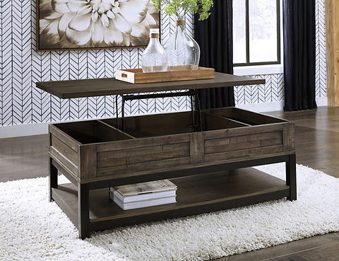 Johurst Grayish Brown Lift-top Coffee Table and 2 End Tables
T444