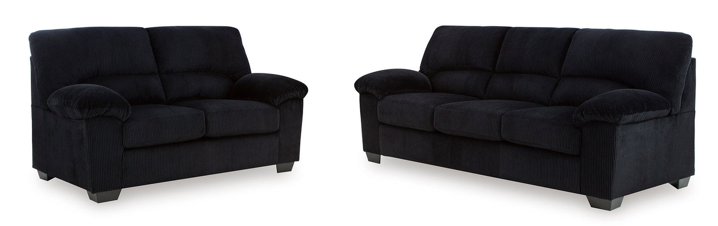 SimpleJoy Onyx Sofa and Loveseat 24203