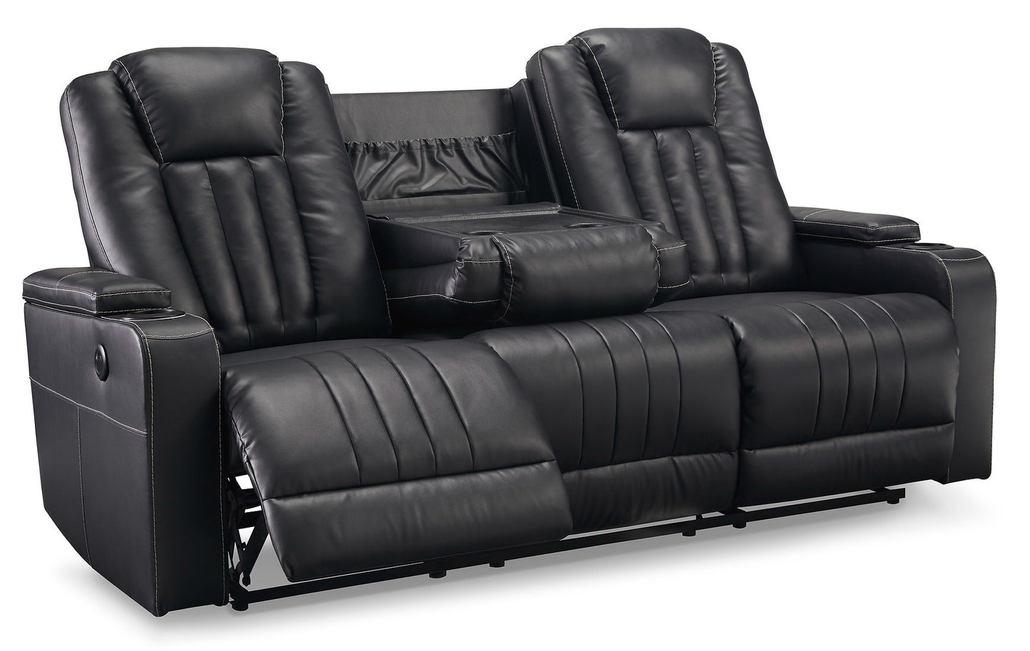Center Point Black POWER/LED Sofa and Loveseat 24004