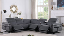 Load image into Gallery viewer, Lucca Dark Grey 6pc POWER Reclining Sectional MI-1110