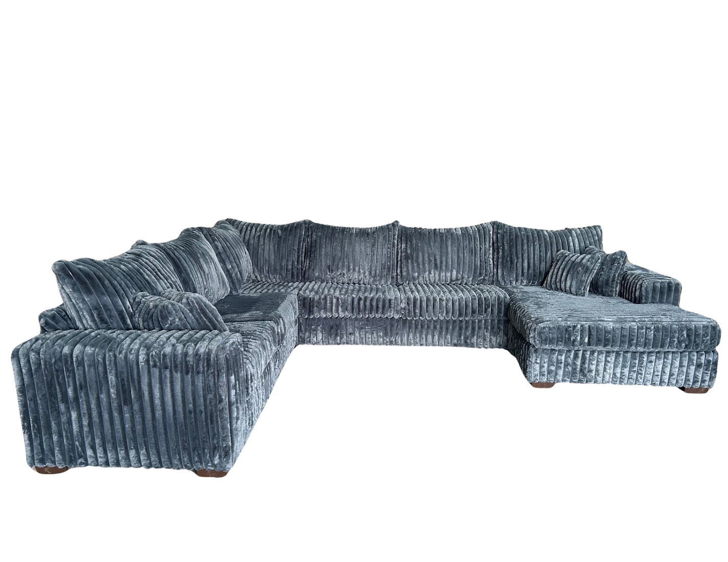 Texan Grey Thick Soft Corduroy OVERSIZED 4pc Sectional S320