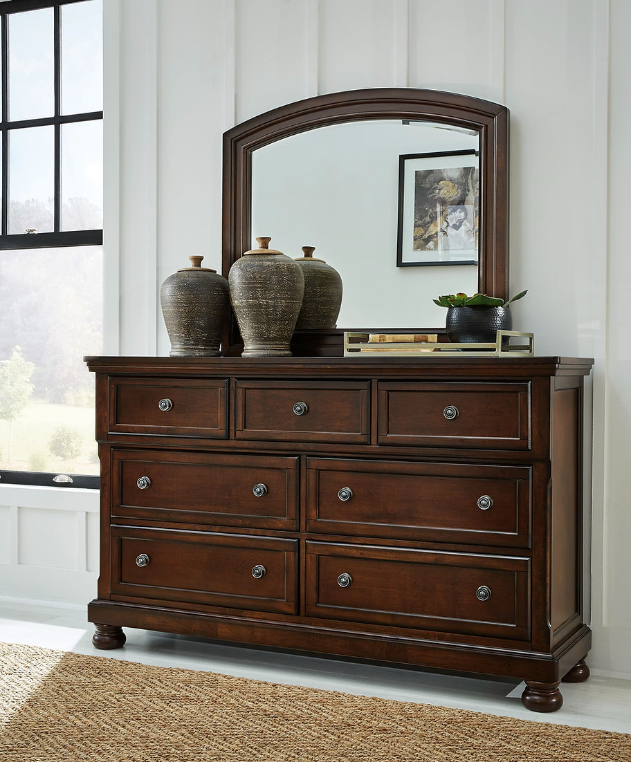 Porter Cherry Platform 4pc King Bedroom Set B697