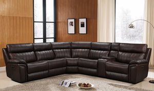 Fresno Brown POWER Reclining Sectional S7572