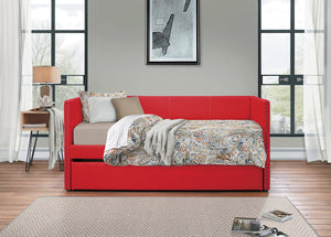 Therese Red Daybed with Trundle