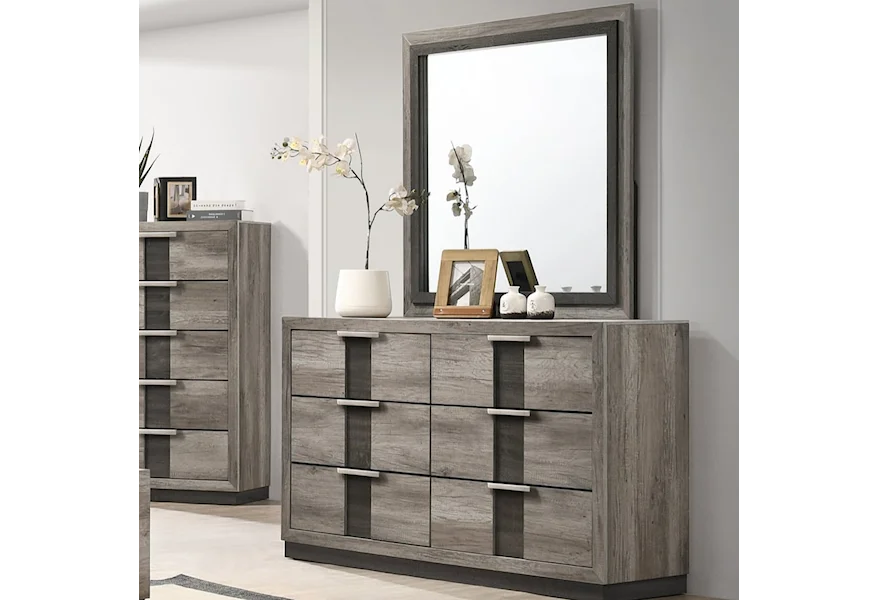 Rangley Grey LED Panel Bedroom Set B6830
