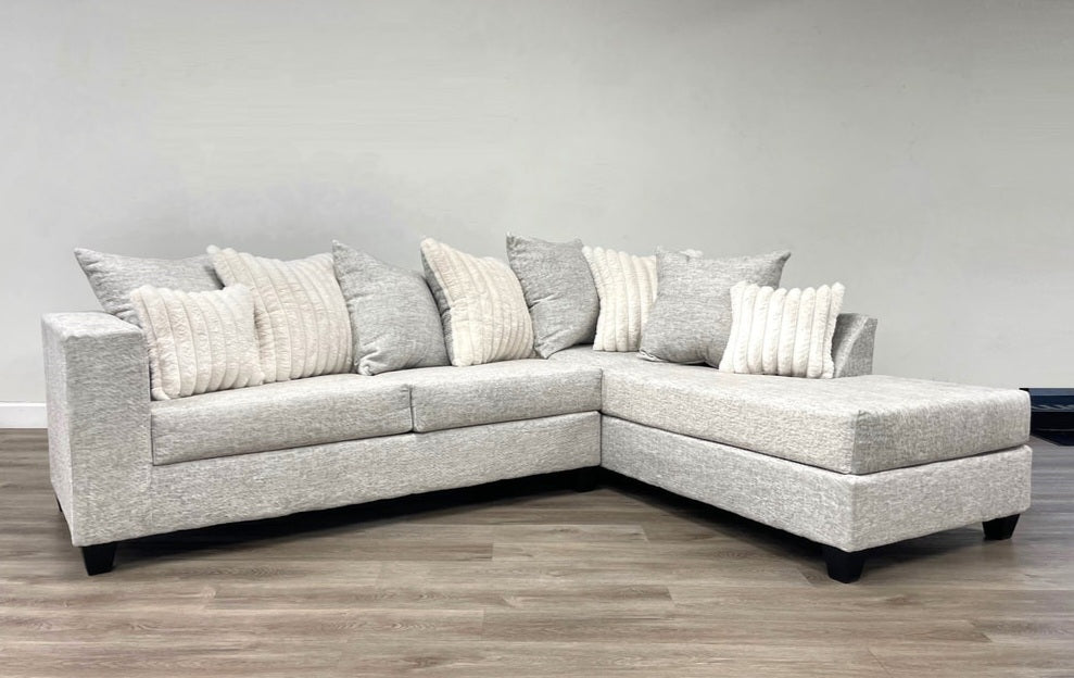 Cream/Grey Fabric Sectional 410
