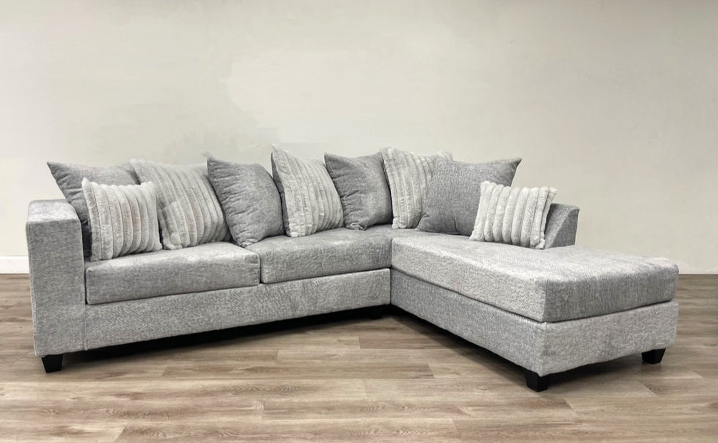 Grey/Stone Fabric Sectional 410