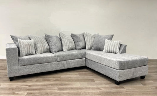 Grey/Stone Fabric Sectional 410