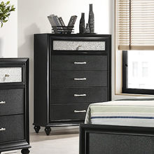 Load image into Gallery viewer, Lila Black Upholstered Panel Bedroom Set | B4398