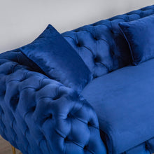 Load image into Gallery viewer, Malia Blue Velvet Chesterfield Sofa