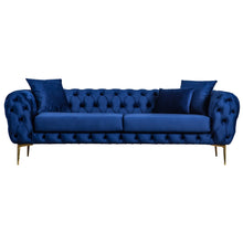 Load image into Gallery viewer, Malia Blue Velvet Chesterfield Sofa
