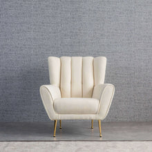 Load image into Gallery viewer, Gianna Mid-Century Modern Tufted French Cream Boucle Armchair