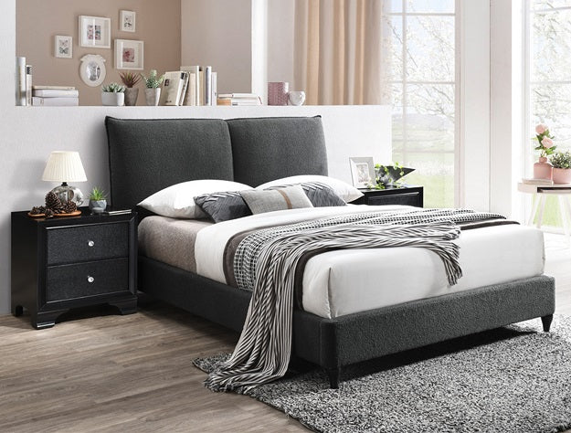 Jenn Charcoal Boucle King Platform Bed 5106