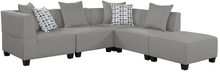 Load image into Gallery viewer, Jayne 5pc Gray Sectional with Ottoman