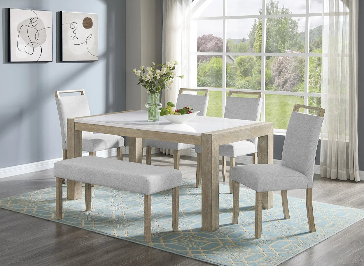 Dune White/Cream Contemporary Dining Set 1321