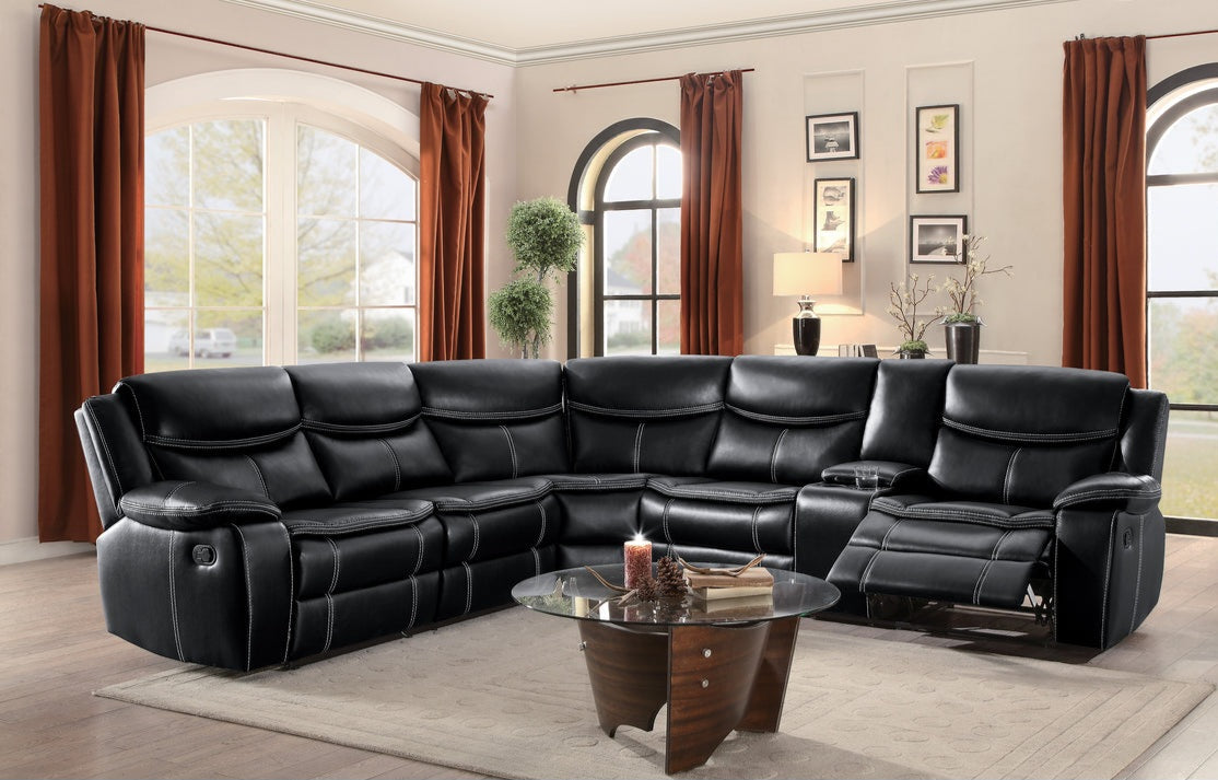 Bastrop Black Reclining Sectional 8230