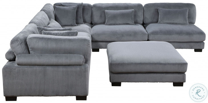 Traverse Gray 6pc Modular Sectional with Ottoman 8555