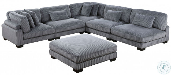 Traverse Gray 6pc Modular Sectional with Ottoman 8555
