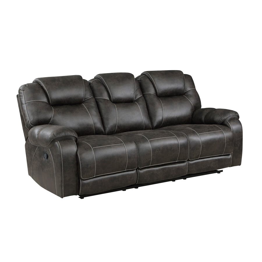 Gainesville Chocolate Microfiber Reclining Living Room Set 8560