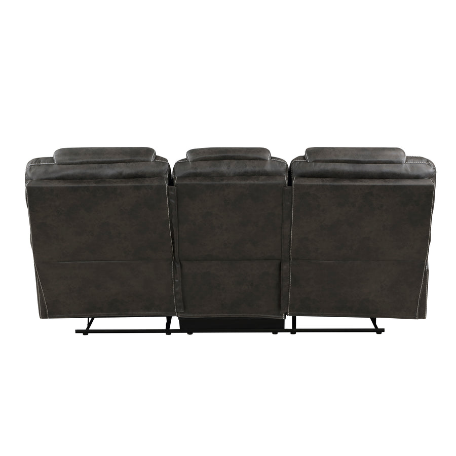 Gainesville Chocolate Microfiber Reclining Living Room Set 8560