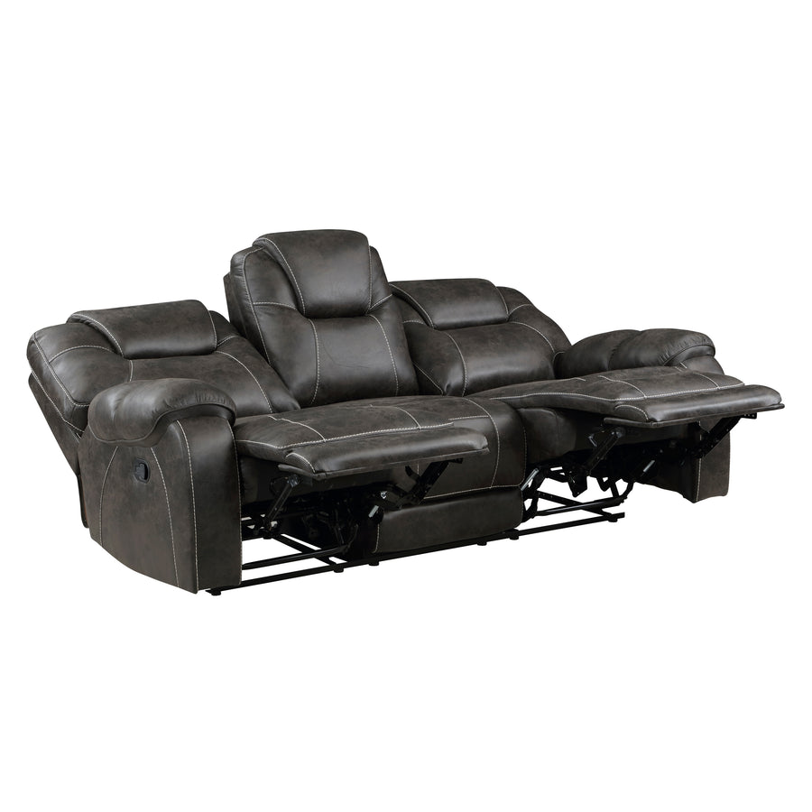 Gainesville Chocolate Microfiber Reclining Living Room Set 8560