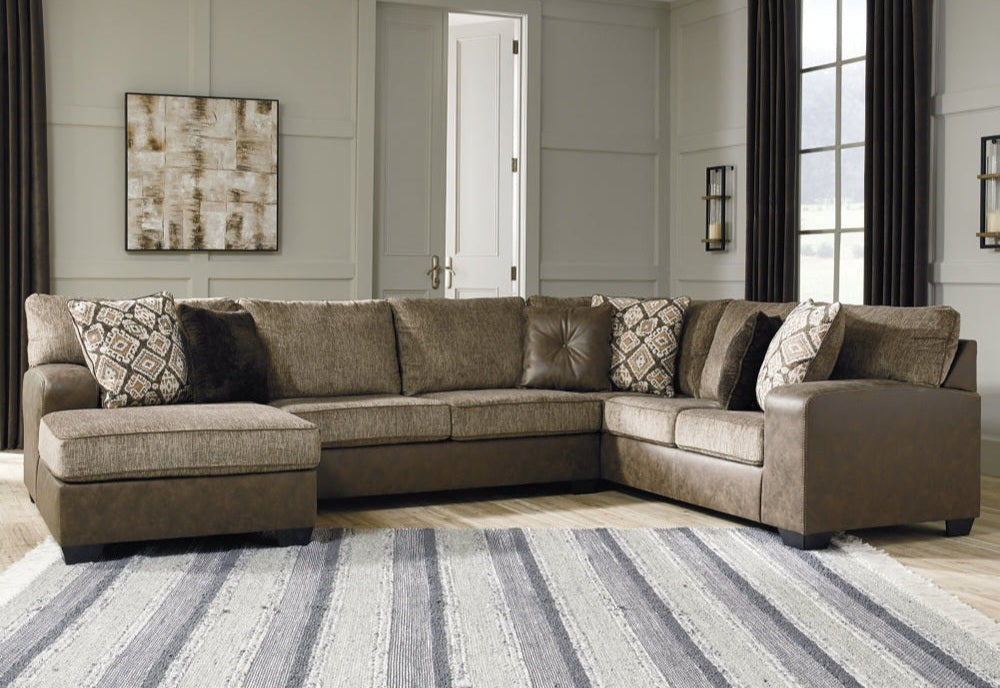 Abalone Chocolate Sectional Sofa LAF 91302