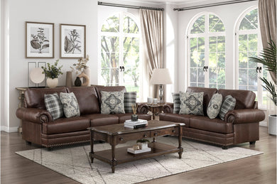 Franklin Brown Sofa and Loveseat 9260