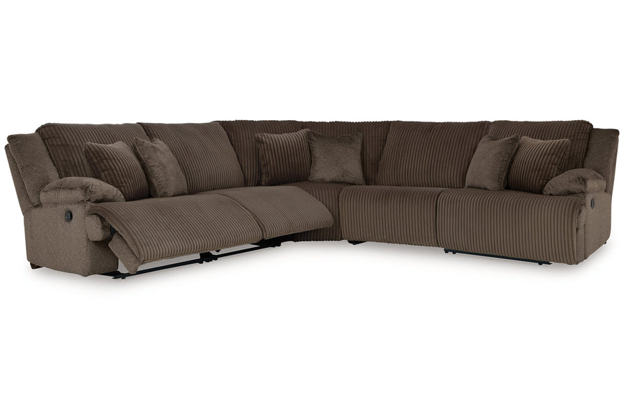 Top Tier Chocolate Reclining Sectional with Chaise 92705