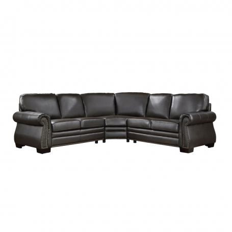 Wareham Dark Brown Top Grain Leather Sectional 9289