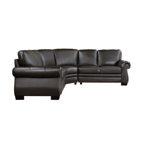 Wareham Dark Brown Top Grain Leather Sectional 9289