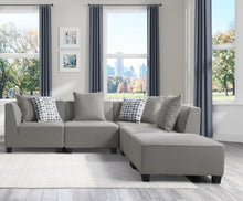 Load image into Gallery viewer, Jayne 5pc Gray Sectional with Ottoman
