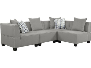 Jayne 5pc Gray Sectional with Ottoman