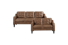 Load image into Gallery viewer, Mallory Brown Microfiber Sofa and Loveseat