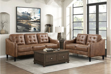Load image into Gallery viewer, Mallory Brown Microfiber Sofa and Loveseat