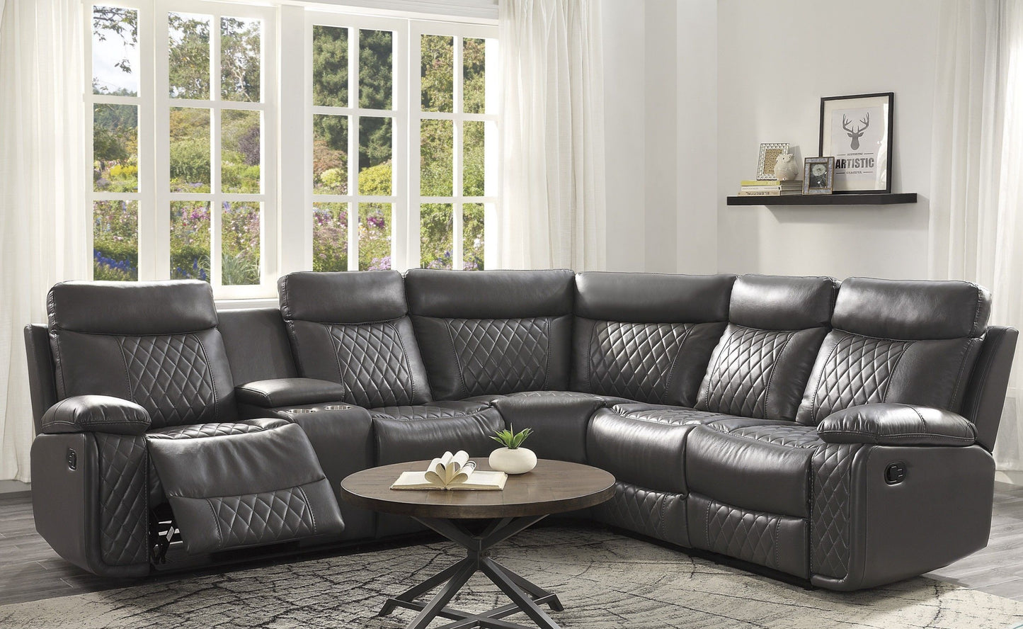 Socorro Gray Reclining Sectional 9599