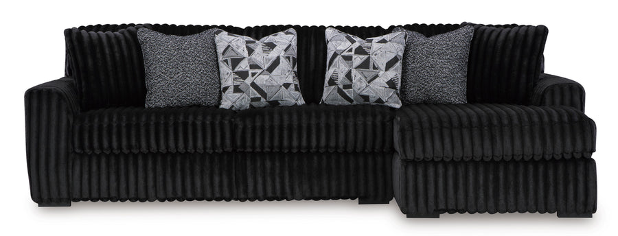 Midnight-Madness Onyx 2pc RAF Chaise Sectional | 98103