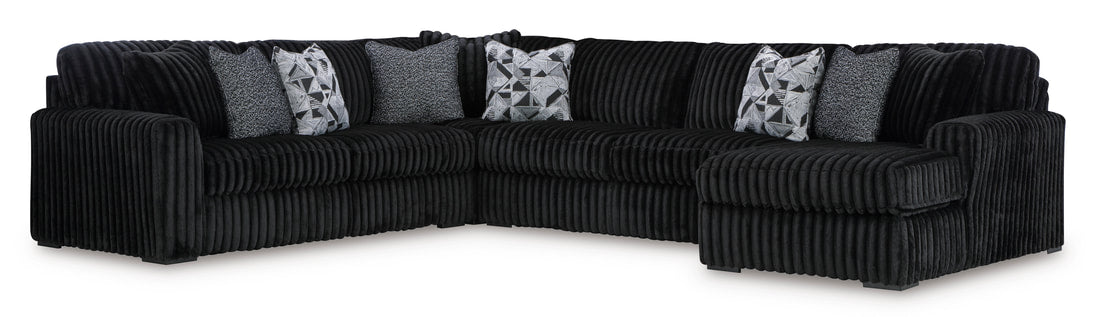 Midnight-Madness Onyx 4pc RAF Sectional | 98103